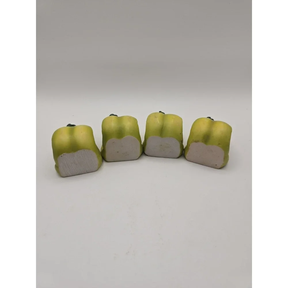 Vintage Ceramic PEAR Napkin Rings (Set Of 4) Antique Pear-shaped Napkin Holders
